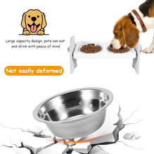 Load image into Gallery viewer, Dog Bowls with Stand Raised Dog/Cat Bowl 3 Height Adjustable with 2 Bowls Grey