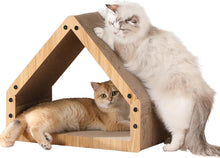 Load image into Gallery viewer, FUKUMARU Cat Scratching Board, Extra Long 42 cm House Shape Scratcher Board