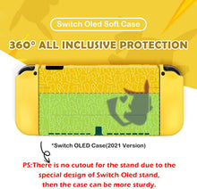 Load image into Gallery viewer, DLseego Protective Case for Switch OLED,Slim Soft Dockable Protective Shell Scratch Resistant TPU Protector Cover with 2 JoyCon Cover and 4 Joystick Grip Caps-Yellow OLED