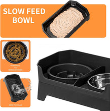 Load image into Gallery viewer, FOREYY 4-in-1 Adjustable Elevated Dog Bowls with Slow Feeder, 4 Height Non Slip