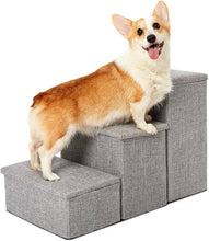 Load image into Gallery viewer, PET AWESOME Dog Stairs with Storage and Adjustable Steps for a Puppy, S.M BEIGE