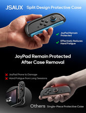 Load image into Gallery viewer, JSAUX Split Protective Grip Case for Switch 2 with Front Cover Drop Protection, Dockable, Ergonomic Non-Slip Grip, Kickstand Compatible, PC Front Cover, TPU Middle Frame, 10-Card Storage