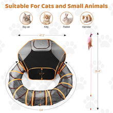 Load image into Gallery viewer, Odoland Large Pet Tunnel Cat Foldable Small Animal Playpen Outdoor Cat Enclosure