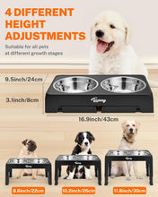 Load image into Gallery viewer, Toozey Raised Dog Bowl Height-Adjustable, Elevated Dog bowls with 2x 1200ml
