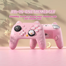 Load image into Gallery viewer, PlayVital for Nintendo Switch 2 Pro Controller Silicone Cover – Cherry Blossoms Kitten Cute Protective Skin Case for Switch 2 Pro Controller w/Back Button Cap & Thumb Grip & Sticker - Pink