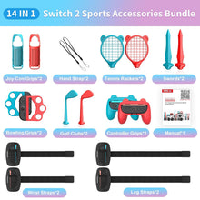 Load image into Gallery viewer, STARTRC GAMES Switch 2 Sports Accessories Bundle for Nintendo Switch 2 (2025),14 in 1 Family Party Pack Games Accessories Set Compatible with Switch 2 Sports Games