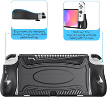 Load image into Gallery viewer, HEIYING Switch OLED Protective Case for Nintendo Switch OLED, Black Protective Cover Compatible with Ergonomic TPU Grip Case for Joy-Con Controller