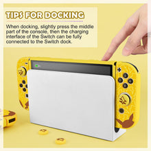 Load image into Gallery viewer, DLseego Protective Case for Switch OLED,Slim Soft Dockable Protective Shell Scratch Resistant TPU Protector Cover with 2 JoyCon Cover and 4 Joystick Grip Caps-Yellow OLED