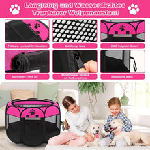 Load image into Gallery viewer, Portable Foldable Dog Play Pen,Breathable Mesh Dog Cage,Animal Pop Up Play Pen for Indoor Outdoor,Puppy Crate for Puppy,Kitten,Rabbit,Hamster,Hedgehog,Chicken(Rose Red,S)