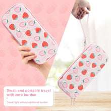Load image into Gallery viewer, Large Switch Case Compatible with Nintendo Switch with Dockable Protective Cover, Cute Travel Carry Case Bundle Bag Portable Protective Accessories Kit , Strawberry Pink
