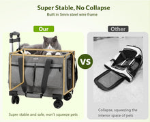 Load image into Gallery viewer, Pecute Cat Carrier with Wheels, Portable Pet Carrier on Wheels with Stable Structure, Breathable Mesh Pet Trolley Bag, Pet Carrier with Wheels Suitable for Both Long and Short Trips, Black