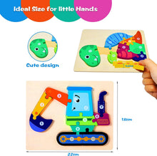 Load image into Gallery viewer, HUADADA Toddler Toys Puzzles for 2 3 4 Year Olds Kids Dinosaur Jigsaw Animals Number Shape Puzzle Gifts for Children Toddler Puzzles Boy Girls Learning Educational Toys(4 Pack)