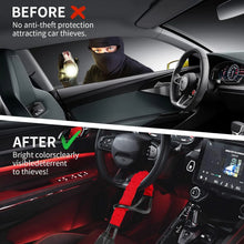 Load image into Gallery viewer, Universal Steering Wheel Lock Seat Belt Lock 3 Keys High Visibility RED