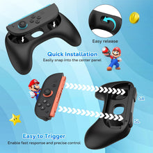 Load image into Gallery viewer, MoKo Grips for Nintendo Switch 2 Joy-Con Black 2 Pack Ergonomic Grip Controller