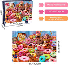 Load image into Gallery viewer, HUADADA Jigsaw Puzzles for Adults 1000 Pieces, Donuts Interlock Perfectly Letter