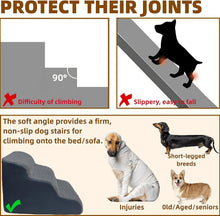 Load image into Gallery viewer, Wide Dog Steps Stairs for Bed 3 Steps 32 x 60 x 30CM High for Dogs Dog Ramp
