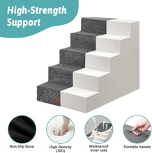 Load image into Gallery viewer, COZY KISS Wide Dog Stairs for Bed & Sofa, Non-Slip Dog Steps for Small & Medium