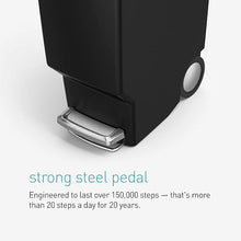 Load image into Gallery viewer, simplehuman CW1361 40L Slim Recycling Kitchen Pedal Bin with Lid Lock, Silent Soft Close Lid, Built In Wheels, Stay-Open Lid