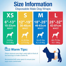 Load image into Gallery viewer, Pet Soft Dog Nappies Male- 50 Counts Disposable Male Dog Wraps, Super Absorbent Puppy Dog Diapers Incontinence Nappy Wraps with Wetness Indicator (S-50 Count)