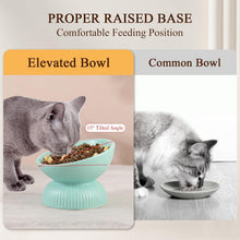 Load image into Gallery viewer, Ceramic Raised Cat Food Bowl - Tilted Elevated Cat Bowl Anti Vomit 6.1 inch