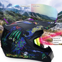 Load image into Gallery viewer, Motocross Helmet, Off Road Motorcycle Helmet, for Kids Adults ABS+EPS Shell Lightweight Impact Resistant with Goggles Gloves Face Cover 4-Piece Set LARGE