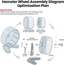 Load image into Gallery viewer, 8.5 Inch Silent Hamster Wheel for Syrian/Dwarf Hamsters, Gerbils, Mice & Small P