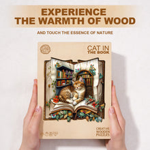 Load image into Gallery viewer, WOODBESTS Cat in the book Wooden Jigsaw Puzzle