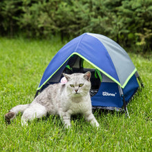 Load image into Gallery viewer, Blue Cat Tent, Large Cave Bed for Indoor Cats and Small Dogs with Soft Mat - 22"