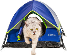 Load image into Gallery viewer, Blue Cat Tent, Large Cave Bed for Indoor Cats and Small Dogs with Soft Mat - 22"