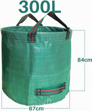 Load image into Gallery viewer, Garden Waste Bags Heavy Duty Reusable Sacks with Handles Set of 2 with gloves 300L