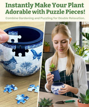 Load image into Gallery viewer, Piecerelax 80-Piece Plastic 3D Flower Pot Puzzle "Oriental Flowers And Bird
