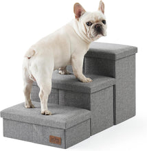 Load image into Gallery viewer, COZY KISS Dog Stair for Small Dogs with Storage, Foldable Pet Step COZY KISS Dog