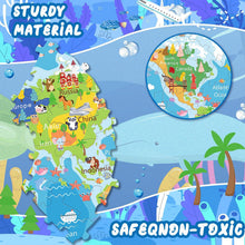 Load image into Gallery viewer, World Map Jigsaw Puzzle for Kids (71 pieces puzzle) Round Puzzles for Toddlers