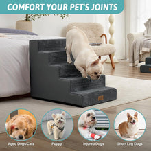 Load image into Gallery viewer, COZY KISS Wide Dog Stairs for Bed & Sofa, Non-Slip Dog Steps for Small & Medium
