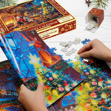 Load image into Gallery viewer, Advent Calendar Jigsaw Puzzle, 24 Christmas Puzzle Boxes, Family Holiday Jigsaw SANTA