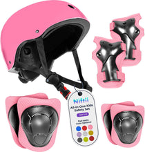 Load image into Gallery viewer, Bike Helmet & Pads Set for Kids - Cycling Skateboard Ages 3-15