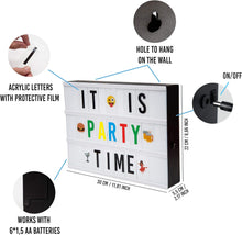 Load image into Gallery viewer, A4 Cinema Light Box with 400 Letters, Symbols & Emojis & 2 Markers, USB Included BLACK