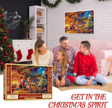 Load image into Gallery viewer, Advent Calendar Jigsaw Puzzle, 24 Christmas Puzzle Boxes, Family Holiday Jigsaw SANTA