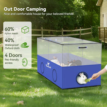 Load image into Gallery viewer, Pawaboo Small Animal Playpen Foldable Pet Cage Tent Blue For Puppy Kitten Guin