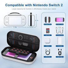 Load image into Gallery viewer, STARTRC GAMES Hard Carrying Case for Nintendo Switch 2 (2025), Protective PU Hard Shell with Soft Lining, Travel Carry Case for Switch 2 Console & JoyCons, Holds 10 Game Cards, White