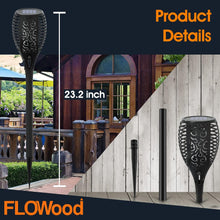 Load image into Gallery viewer, SET OF 4 FLOWood Solar Lights Outdoor Garden,1 Pack 53 CM Tall Solar Flickering LIGHTS