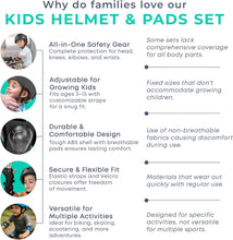 Load image into Gallery viewer, Bike Helmet & Pads Set for Kids - Cycling Skateboard Ages 3-15