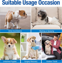 Load image into Gallery viewer, Pet Soft Dog Nappies Male- 50 Counts Disposable Male Dog Wraps, Super Absorbent Puppy Dog Diapers Incontinence Nappy Wraps with Wetness Indicator (S-50 Count)