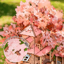Load image into Gallery viewer, Rolife 3D Puzzle Sakura Tree House, Wooden Puzzles for Adults 535-Piece Snap-Fit Craft Model Building Kit with Shimmering Cherry Blossoms Decorative Display for Crafters Home Decor