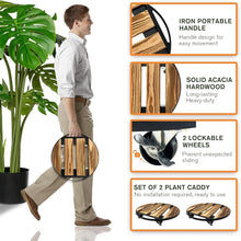 Load image into Gallery viewer, 2 Pack Plant Caddy Indoor Outdoor Trolley - Plant Stands with 360°Lockable Caste