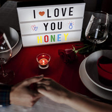Load image into Gallery viewer, A4 Cinema Light Box with 400 Letters, Symbols & Emojis & 2 Markers, USB Included BLACK