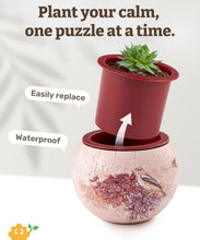 Load image into Gallery viewer, PieceRelax 3D Puzzle Planter - Singing Birds and Flowers - Small Round Plant Pot