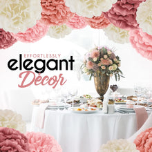 Load image into Gallery viewer, EpiqueOne 20 Piece Tissue Paper Pom Poms Blush Pink, Dusty Rose, Mauve & Cream