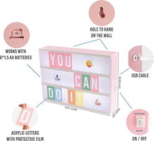 Load image into Gallery viewer, A4 Cinema Light Box with 400 Letters, Symbols & Emojis & 2 Markers, USB Included PINK