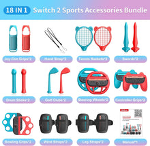 Load image into Gallery viewer, STARTRC GAMES Switch 2 Sports Accessories Bundle for Nintendo Switch 2 (2025),18 in 1 Family Party Pack Games Accessories Set for Nintendo Switch 2 Sports Games